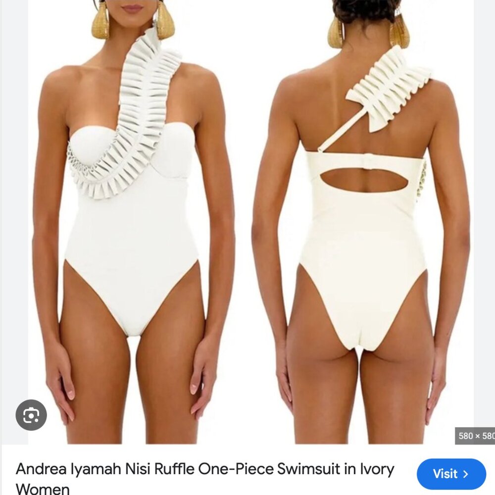 Andrea Iyamah NISI Ivory ONE PIECE SWIMSUIT Medium M